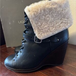 UGG Women's Black Wedge Boots